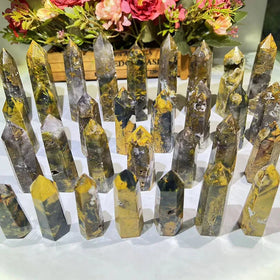 Wholesale Natural High Quality Pitersite Point Wand Healing Stones Crystals Quartz Tower for Gift