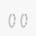 Ailmay Real 925 Sterling Silver Fashion Circle Dazzling CZ Hoop Earrings Buckle for Women Luxury Wedding Statement Jewelry Gifts