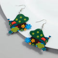 Wholesale Party Jewelry Cartoon Mushroom Cute Flower Plant Casual Holiday Jewelry Student Simple Acrylic Print Drop Earrings