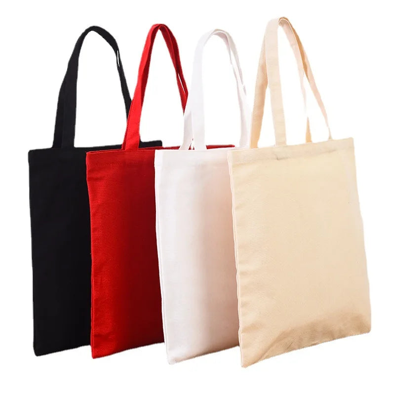 Blank Canvas Cotton Storage White Beige Red White Tote Pouch Multifunctional Logo One-Shoulder Shopping Letter Canvas Bags