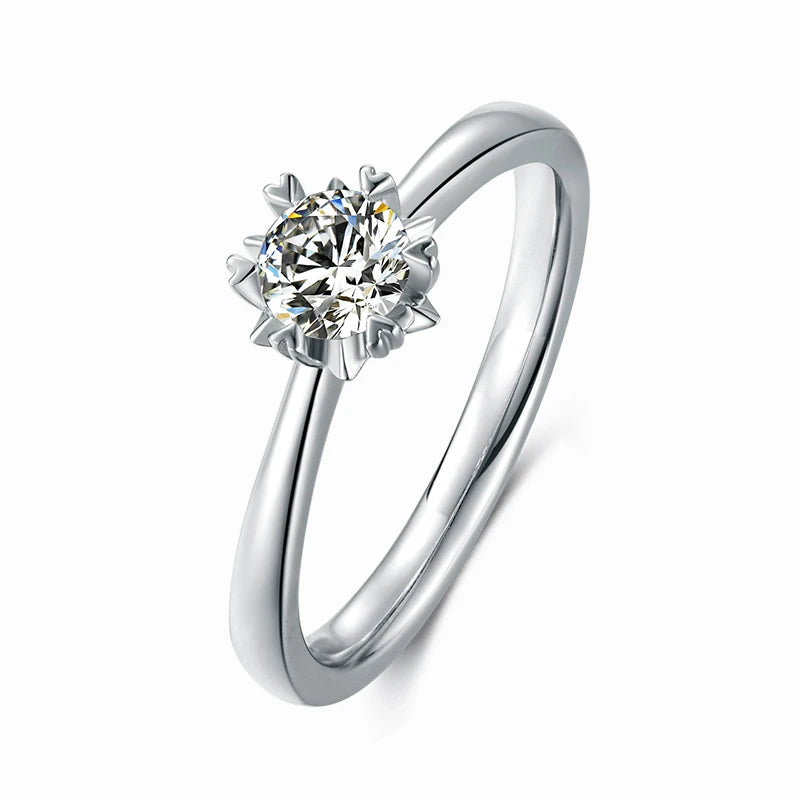 Custom Wedding Ladies 925 Sterling Silver Engagement GRA VVS 0.5ct  Moissanite Ring Women Jewelry