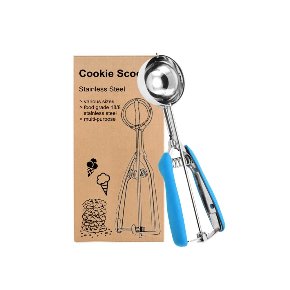 Cookie Ice Cream Melon Scoop 18/8 Stainless Steel with Trigger Cupcake Kitchen Multi-purpose Eco-Friendly Set