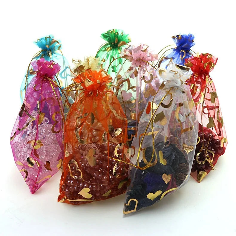Mini 9X12Cm Organza Drawstring Pouch for Weddings Birthdays Holidays-Gift Packaging for Celebrations