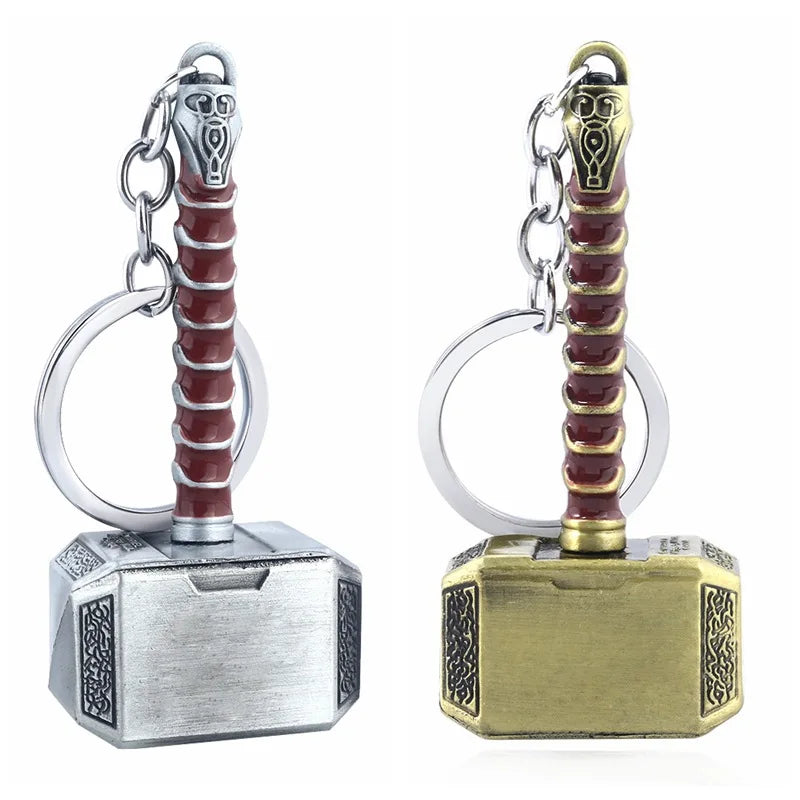 Men's  Thor Hammer Keychain Custom Silver Keychain for Women Girls Men Rough Stylish Keychain Accessories