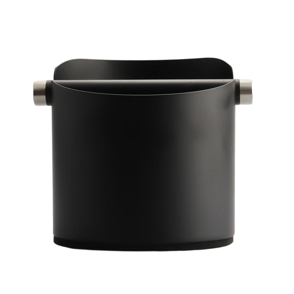 Big Round Stainless Steel Espresso Knock Box Coffee Accessories Coffee Knock Box With Rubber Bar