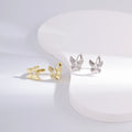 Wholesale Earrings Jewelry Gold Rhodium Plated Cubic Zirconia Butterfly Huggie 925 Sterling Silver Fine Jewelry Earrings