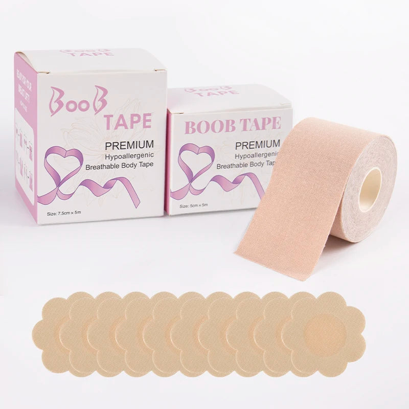 Hot Selling Adhesive Breast Lift Tape with Nipple Covers Strapless Backless Push-up Design Underwear Accessory