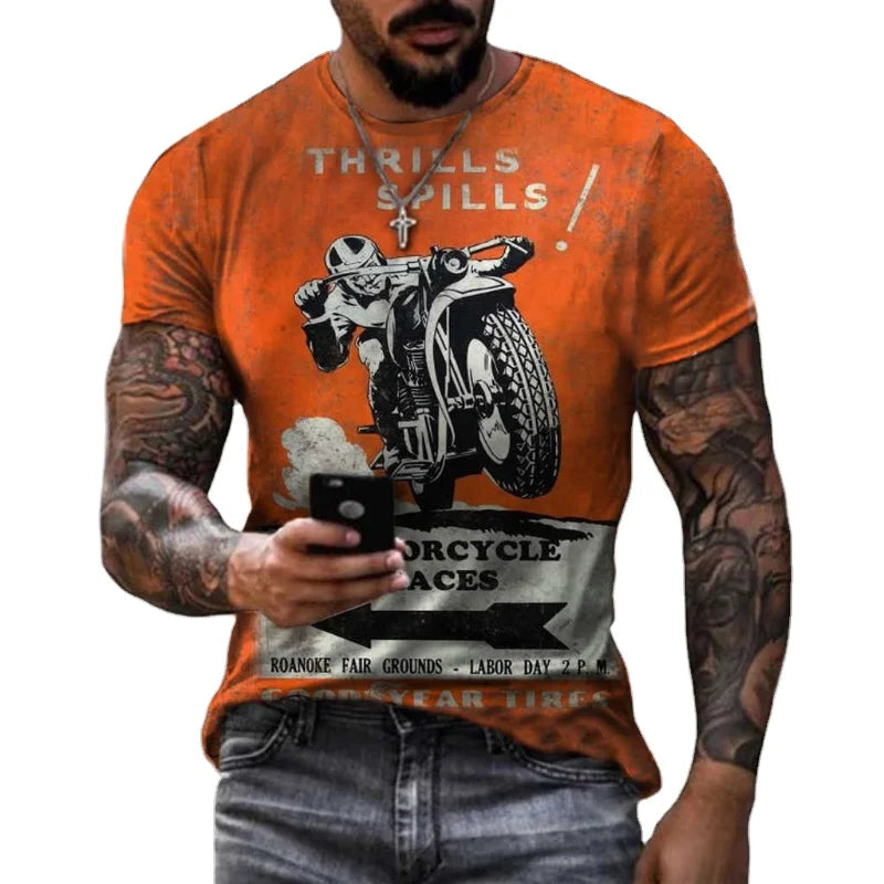 Oversized Designer Men's Dress Shirt Premium Quality Heavyweight T-Shirt with Digital Printed Sublimation Crew Neck for Men