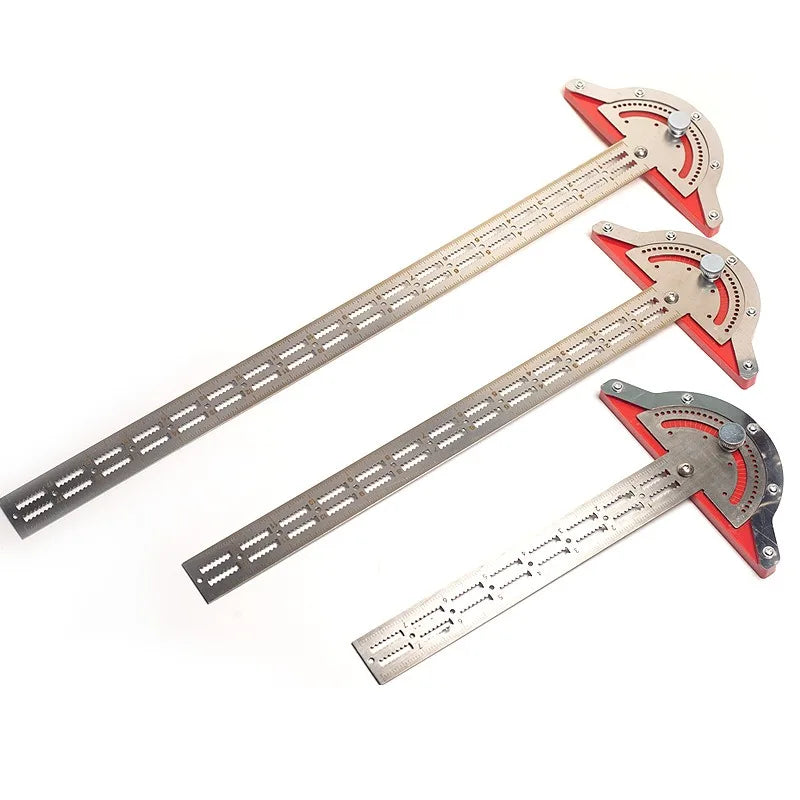 10/15/20 Inch Adjustable Protractor Angle Finder Woodworkers Edge Ruler Carpentry Measuring Tool Angle Gauge Measurement
