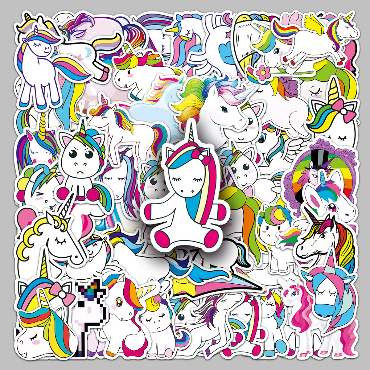 51PCS Cute Animal Patterns Creative Trend Factory Wholesale Cheap Decorative Rainbow Dash Stickers Desktop Refrigerator Stickers
