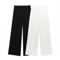 ZATRHMBM Spring Women's 2025 New Fashion Pleated Wide Leg Pants Retro High Waist Casual Solid Color Women's Pants