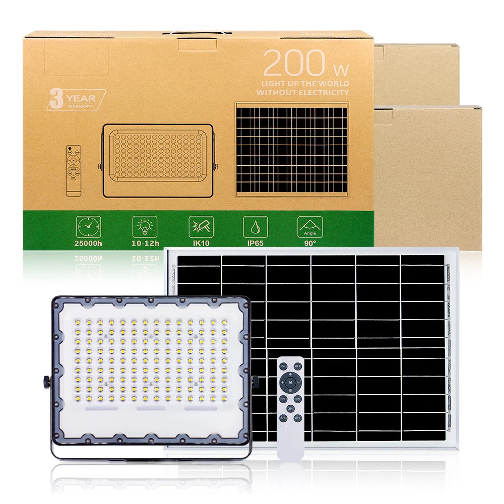 KCD 8000 Lumen Sport Ground Warehouse Low Price Outdoor Solar Panel Flood Lights 30w 50w 100w 200w 500w LED Solar Floodlights