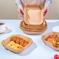 2024 Hot Sale Eco-Friendly Disposable Food Grade 20cm*20cm*4.5cm 100pcs Square Air Fryer Liner Baking Paper Moulds Custom Size