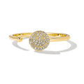 Simple 14K Gold Plated Micro-Paved Zircon 925 Sterling Silver Smiling Face Opening Adjustable Ring for Women Accessories