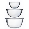 Factory Machine Pressed Transparent Borosilicate Glass Salad Bowl Mixing Bowls Set Kitchen Accessory Baking Food Storage