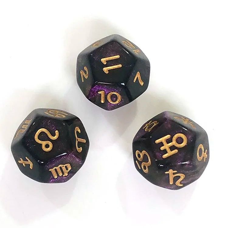 Bulk 3PCS Incisive RPG Dungeons Dragons Board Game Polyhedral Acrylic Swirl/Glitter Transparent 16-20mm Nian Diceworks Dice