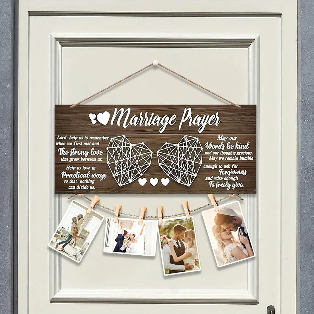 Valentine's Holiday Ornament Art Deco Design Wooden Hanging Photo Clip for Wedding Party Decoration Easter Photo Wall Pendant