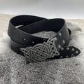 Viking Buckle Belt WJF11 Medieval Imitation Pu Embossed Belt Celtic Knot Role Playing Prop