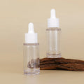 Transparent 30ml PETG Dropper Bottle Flat Shoulder Cosmetic Plastic Liquid Serum Bottle With Dropper Applicator
