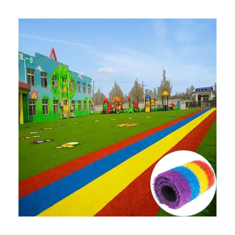 Beautiful Performance Colored Synthetic Artificial Turf Carpet 25mm Kindergarten School Sports Field Garden Use Made Durable PP