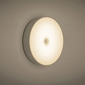 Smart Led Motion Sensor Night Light Lamp Rechargeable 6 LED Round White Led Small Night Light