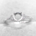 Sterling Silver 6mm/7mm Semi Mount Ring Frame Empty Blank Support Claws Setting S925 Base Without Center Stone for Inlay DIY