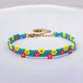Adjustable Summer Floral Charm Bracelets for Women Boho-Style Woven Miyuki Beaded Colorful String Floral Pattern Women's  Gift