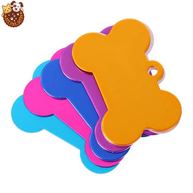Anodized Aluminum Bone Shape Blank Pet Dog ID Tags