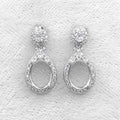 Sterling Silver 7*9mm Semi Mount Stud Eardrops Empty Support Blank Claws Setting S925 Base Without Center Stone for DIY Inlay