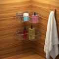 Modern Corner Bathroom Storage Rack Wall Mounted Shower Shelf Stainless Steel
