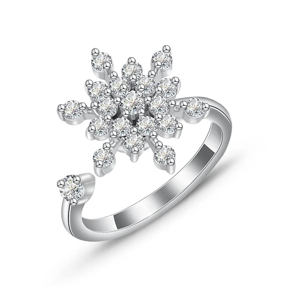 CLBX Hot Selling Rotatable Adjustable and Anxiety Relieving Zircon Rings Fashion Jewelry Yiwu Purchase Agent