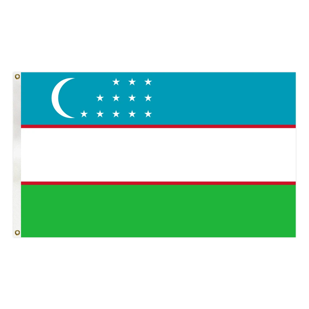 3X5FT Vivid Color and UV Fade Resistant All Different Countries Professional Flag Factory Uzbekistan Flag