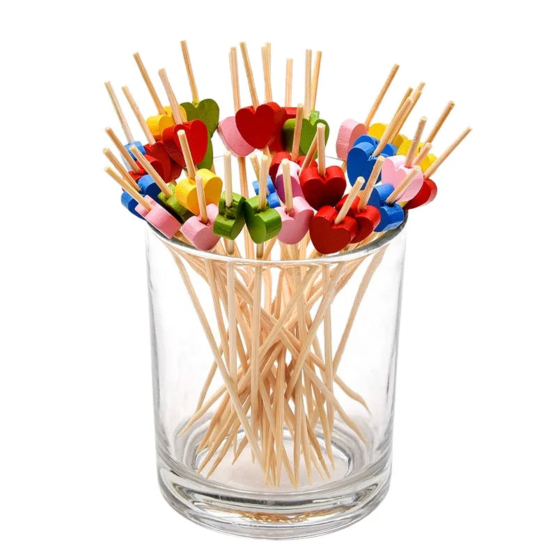 Splinter-Free Bamboo Cocktail Picks Eco-Friendly Food-Grade Fruit Skewers Bar Tools