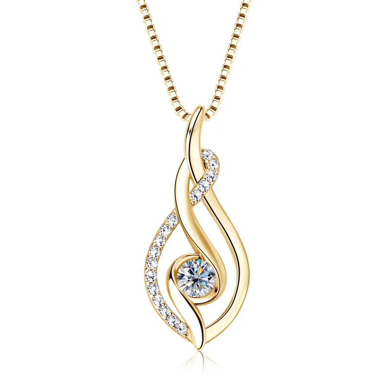 Wholesale Minimalist Grade D 0.43ct Moissanite Pendant Necklaces 925 Sterling Silver Simple Ice Out Moissanite Jewelry Women
