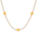 Design Fresh Heart Pendant Necklace with Pearl Chain Necklace
