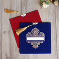 Customized Velvet Pocket Invitation Card Tassel Decoration Burgundy Envelope Birthday Cards