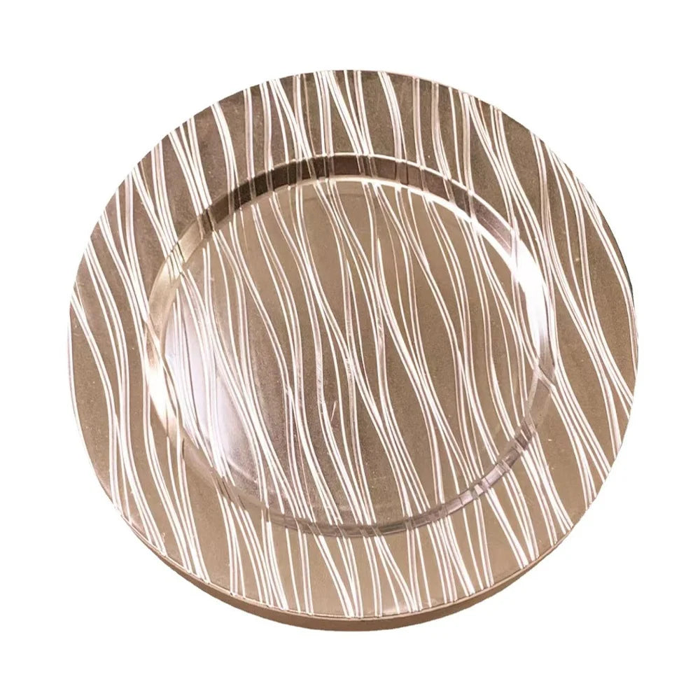 Wholesale Round Shape Food Grade Plastic Charger Plates Unbreakable and Eco-Friendly for Party Wedding Dinnerware