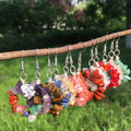 Natural Stones Chips Round Pendant Drop Earrings Multi Color Healing Crystals Handmade DIY Jewelry for Women