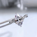 Luster Unique Design D White Marquise Cut Engagement Moissanite Rings 925 Sterling Silver Jewelry for Women