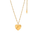 Classic Stainless Steel 18K PVD Plating Twisted Chain Heart Pendant Waterproof Tarnish Free Jewelry for Woman Party