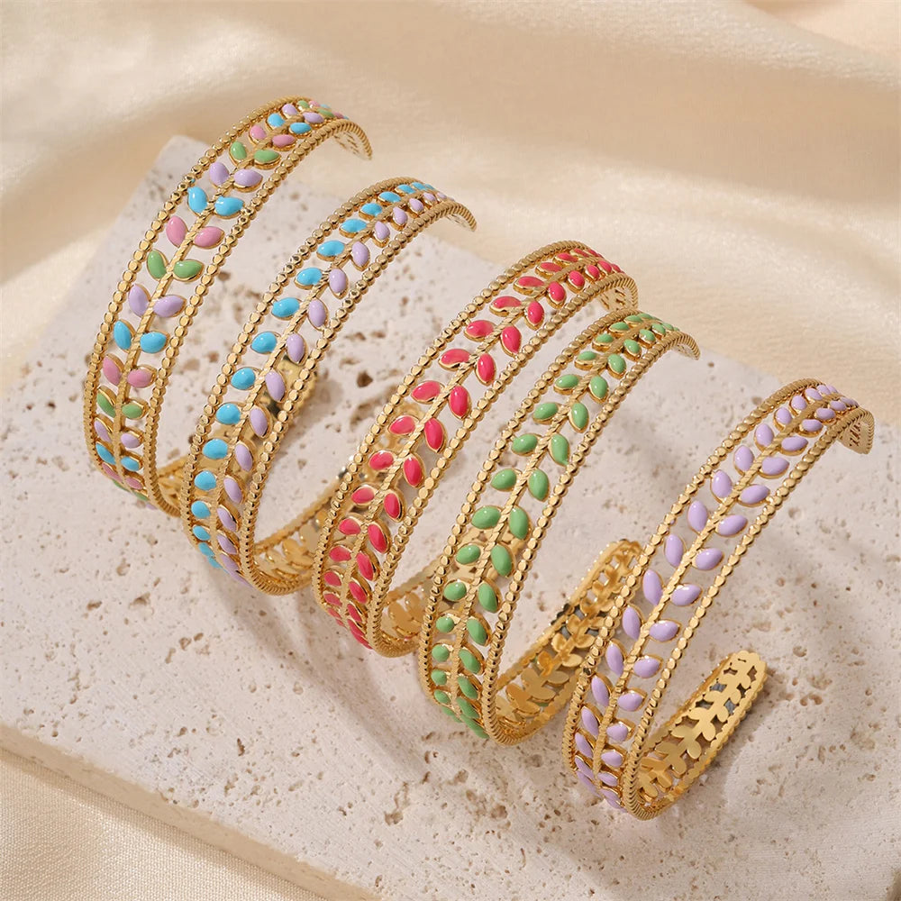Length Adjustable Chain Bracelet Gold Plated Stainless Steel Box Chain Wrist Band Emerald Cut Zircon Bracelet for Women