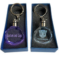 Car Styling Crystal Led 3D Color Changing Transformers Badge Emblem Keychains for Motorcycle Bike Decoration Gift Set
