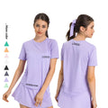 Xsunwing Women's Comfortable Active Wear Gymnasium Tops Loose Short Sleeve Sports Tennis Workout Yoga Seamless Plain T-Shirts