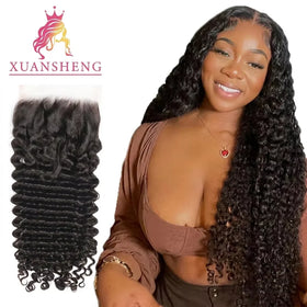 XS Hair DW HD 5*5 Unprocessed 100% Brazilian Remy 10A Grade Natural Black Body Wave for Closure Human Hair Machine Double Weft