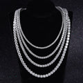 Starsgem 925 Sterling Silver Necklace Tennis Chain Necklace Round Shape Moissanite Fashion Jewelry Necklaces