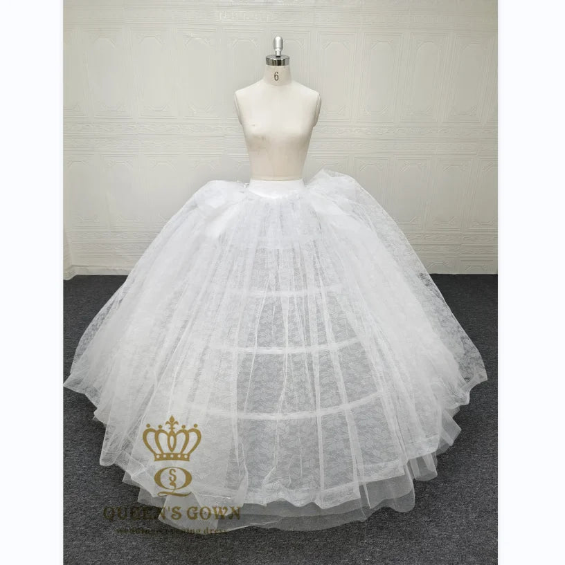 QUEENSGOWN Super Big 5hoops Petticoat Fluffy Ball Gown Petticoat Quinceanera Dress Crinoline Women Petticoat for Wedding