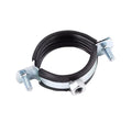 China Supply One Side Open Heavy Duty Pipe Clamps With Epdm Rubber and With Reinforced Band Metal Galvanized WIth M8+10 Nut