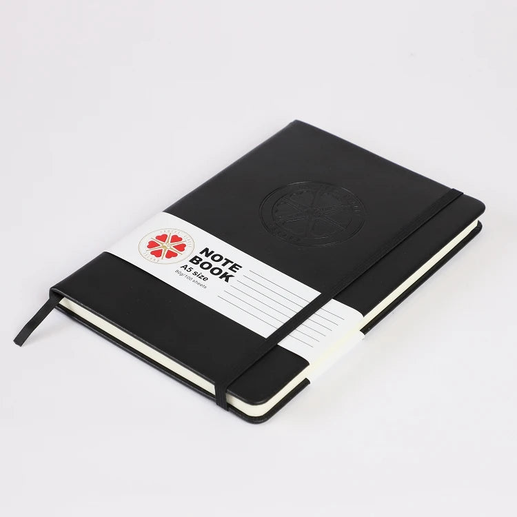 Cheap Bulk A5 Business Black Pu Leather Hardcover Custom Journal Notebook Customizable With Logo Printing
