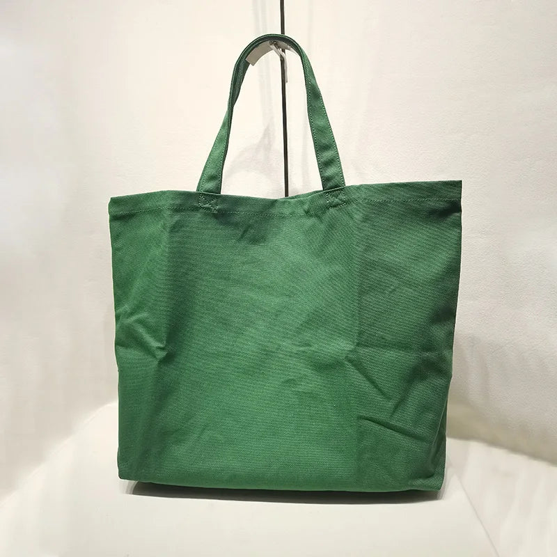 Handmade Durable 16-ounce-100% Organic Cotton Canvas Grocery Tote Tote Bag Suitable for Shopping Library Beach
