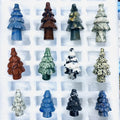 Wholesale 5-8cm Healing Crystal Gemstone Carving Christmas Tree for Home Decoration Gift